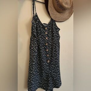 SHEIN blue floral romper shorts